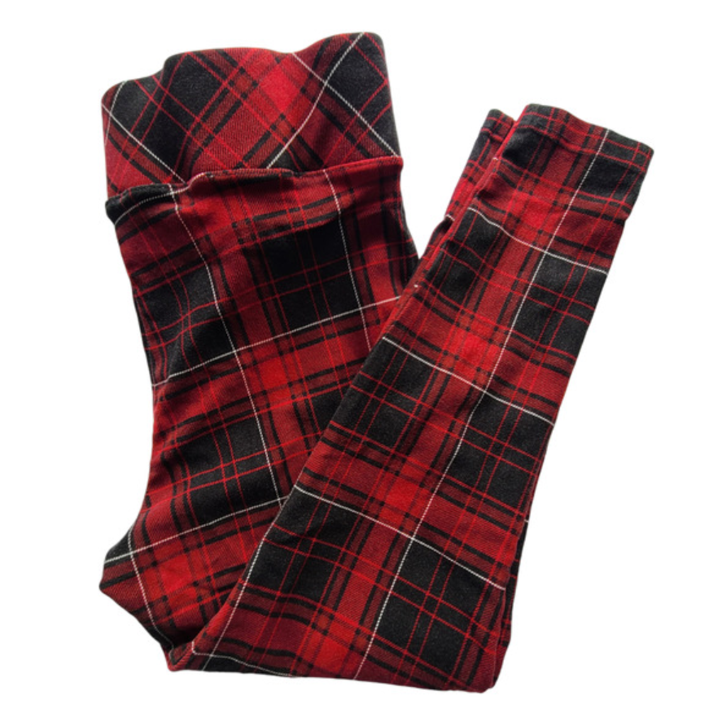 Torrid Pixie Red Black Plaid Skinny Pants Plus Size 2R Pull On Stretch Trousers